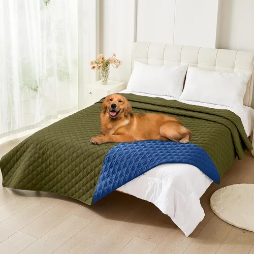 Vista 56 de Smiry Funda Impermeable para Cama de Perro Manta para Mascotas, Manta Suave y Lavable para Perros para Muebles Cama Sofá Sofá Reversible, a Cuadros