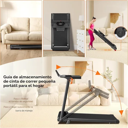 Vista 6 de Aiteid Treadmill with 12% Incline, 3.0HP Low Noise Treadmills for Home, Portable Electric Treadmill with Handles, Walking Pad, Compact Running