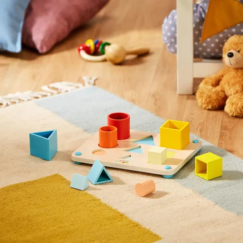 Vista 2 de Janod Essential - Juego de rompecabezas de volúmenes de madera - 18+ meses - 5 años - J05062