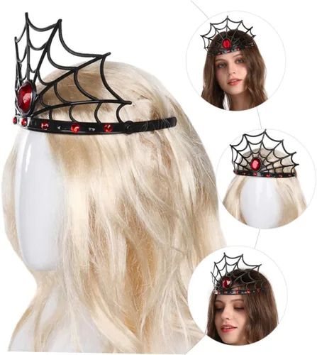 Vista 7 de SHOWERORO Diadema de telaraña, decoración de graduación, suministros de maquillaje, diademas de maquillaje, diademas de festival, accesorios