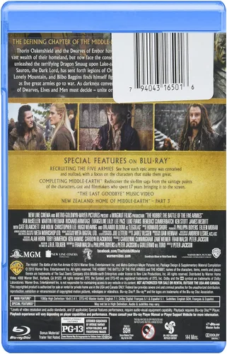 Vista 2 de The Hobbit The Battle of the Five Armies (Blu-ray + Downloadable Digital HD UltraViolet Code)