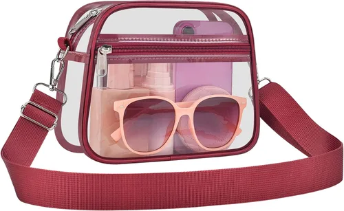 Vista 14 de COK Bolsa transparente para eventos de estadio, bolsas cruzadas para mujeres y hombres, bolso transparente para conciertos y festivales