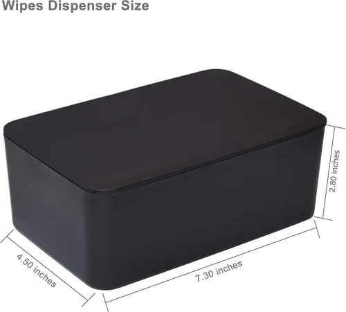 Vista 2 de Dispensador de toallitas para pañales, caja de almacenamiento de pañuelos, soporte dispensador de toallitas húmedas con tapa para el hogar, oficina