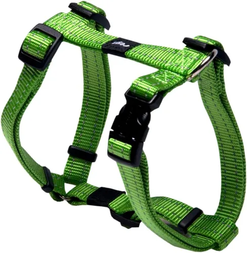Vista 12 de Arnés reflectante ajustable para perros pequeños a medianos; collar y correa a juego disponibles, negro