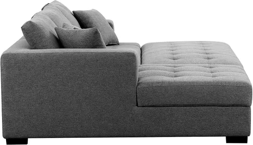 Vista 9 de KEVINSPACE Juego de sofá modular de 3 piezas de 111.5 pulgadas, juego de muebles de sala de estar, sofá moderno con reposapiés, asientos otomanos