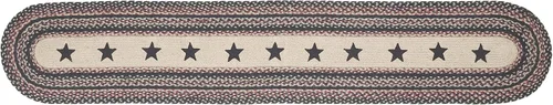 Vista 7 de VHC Brands Primitive Colonial Star - Camino de mesa, color marrón y negro, rojo, mezcla de yute, ovalado, 13 x 36 pulgadas