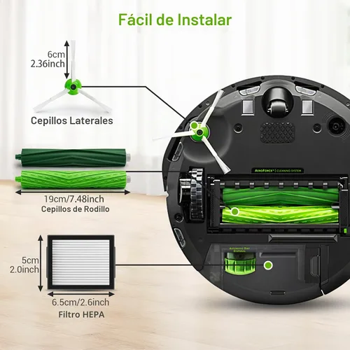 Vista 6 de 22 piezas de repuesto para aspiradora iRobot Roomba i7 i7+ i2 i3 i3+ i4 i4+ i6 i6+ i8 i8+ J7 J7+ J9 E5 E6 E7 serie I, E y J Series I, E y J, 8