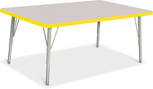 Vista 34 de Berries Mesa rectangular para actividades, altura E, Gris/Negro/Negro, 1