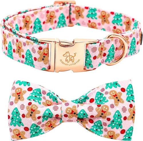Vista 17 de Elegant little tail Collar de perro de Halloween, collares de perro de otoño naranja calabaza collar de mascota festivo collar de corbatín