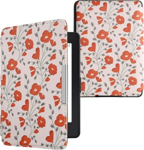 Vista 10 de kwmobile Funda compatible con Amazon Kindle PaperWhite - Funda para lector electrónico - Azul pez pequeño/azul claro/blanco