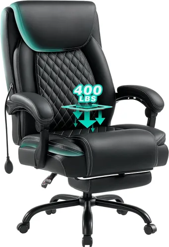 Vista 14 de 600LBS Large Heavy Duty Office Chair with 5D Flip Arms,Comfy Big and Tall Executive Office Desk Chair with Pocket Spring Cushion,High Back Computer