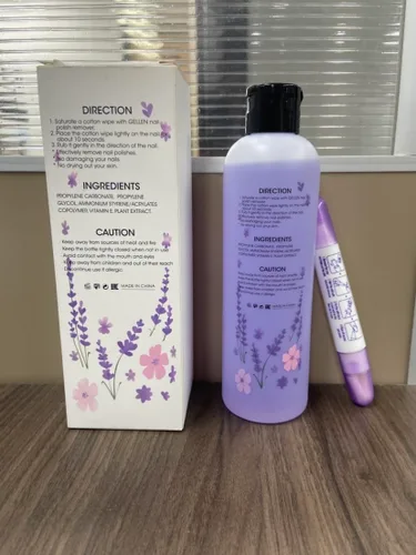 Vista 8 de Gellen Juego de removedor de esmalte de uñas con aroma a lavanda con lápiz lavanda (Lavender Scent)