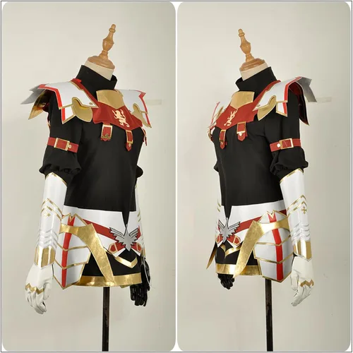 Vista 3 de Weixu Disfraz de cosplay de Astolfo negro con capa, traje de carnaval para fiesta de Halloween