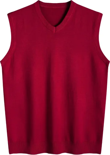 Vista 6 de Amussiar Suéter casual para hombre, chaleco con cuello en V, ajustado, sin mangas, suéter de punto