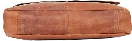Vista 3 de Bolso de mensajero de piel vintage de 18 pulgadas hecho a mano bolsa para laptop bolsa de mensajero acolchada bolsa de mensajero escolar marrón