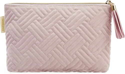 Vista 24 de BAGSMART Pequeña bolsa de maquillaje, neceser portátil esponjoso con cierre de cremallera con encanto, organizador de viaje resistente al agua