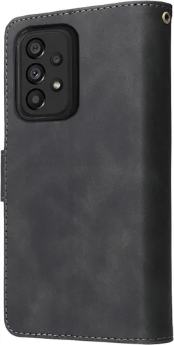 Vista 5 de Asuwish Funda compatible con Samsung Galaxy A53 5G 2022 y protector de pantalla de vidrio templado, funda de cuero con tapa para tarjetero, fundas
