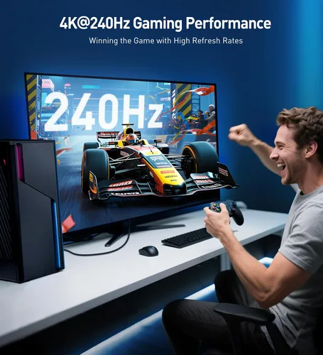 Vista 3 de Cable Matters [Certificado VESA] Cable DisplayPort 2.1 de 40 Gbps, 3.3 pies Cable DP40 de 8K a 120Hz / 4K a 240Hz, negro, FreeSync, G-SYNC, HDR