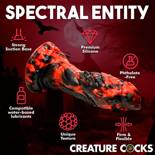 Vista 2 de CREATURE COCKS Grim Reaper Consolador de Silicona para Hombres, Mujeres y Parejas. Firme y Flexible, Base de Succión Fuerte, Consolador de Fantasía