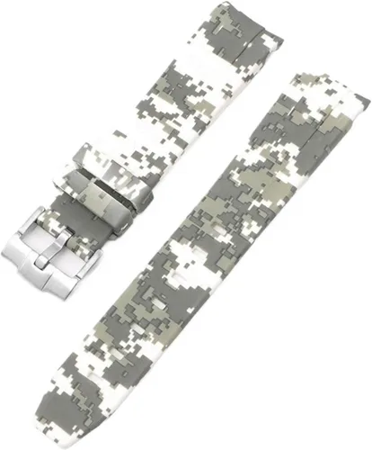 Vista 23 de Correa de camuflaje para Omega Moon Curvo Extremo Pulsera de goma de silicona Hombres Mujeres Sport Watch Band Accesorio 0.787 in