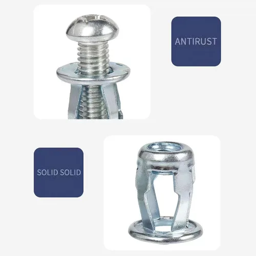 Vista 2 de Esquirla 20 tuercas de gato para tornillos de pétalos de metal, insertos roscados, tubo de expansión, tornillo de anclaje, perno de expansión