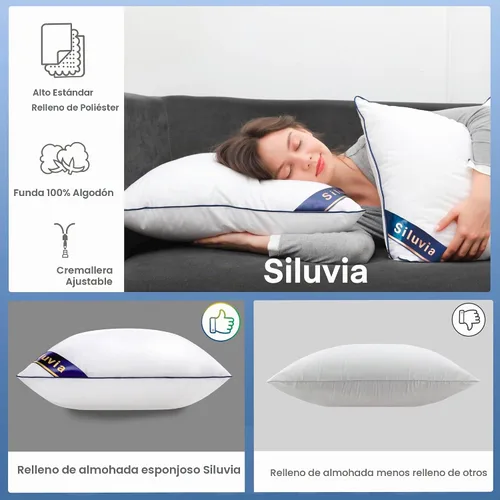 Vista 5 de Siluvia - Rellenos de almohada decorativos de 12 x 20 pulgadas, rellenos de almohada cuadrados para interiores de sofá, par de rellenos de almohada