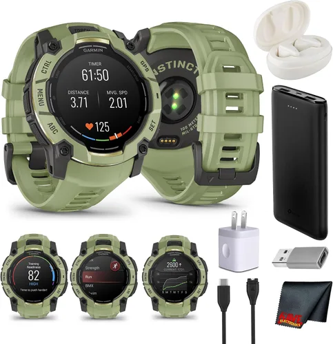 Vista 15 de Garmin Instinct 3 45mm, pantalla con carga solar, reloj inteligente GPS resistente para exteriores, bisel reforzado con metal, linterna incorporada