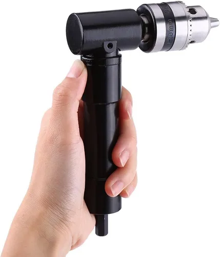 Vista 4 de Adaptador de taladro de ángulo recto 90 grados, extensión de mandril de vástago hexagonal de 0.315 in para taladros eléctricos