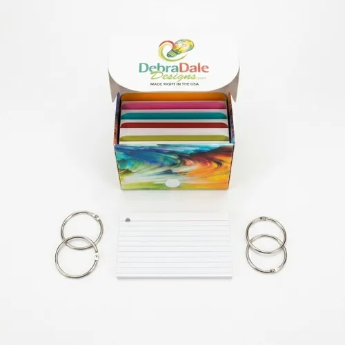 Vista 9 de Debra Dale Designs - Tarjetas de índice en blanco de 3 x 5 pulgadas, color blanco, 200 tarjetas, caja de sistema de estudio con separadores