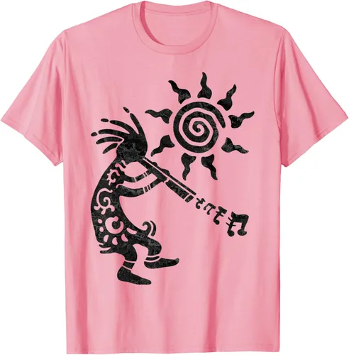 Vista 65 de Native American Kokopelli Musican With Flute 2 - Camiseta divertida para fanáticos, Blanco, S