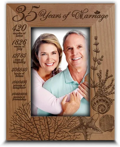 Vista 9 de BELLA BUSTA - 35 años de matrimonio: el coral tradicional simboliza el 35 aniversario de boda para esposa, marido, pareja, padres - Marco de fotos