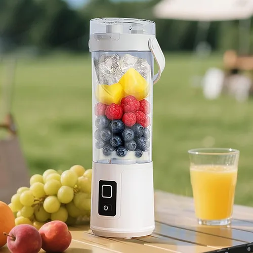 Vista 4 de PANGBOER Mezcladora portátil de 50 W para batidos recargable 20.3 fl oz Juicer Cup para cocina de oficina Blanco