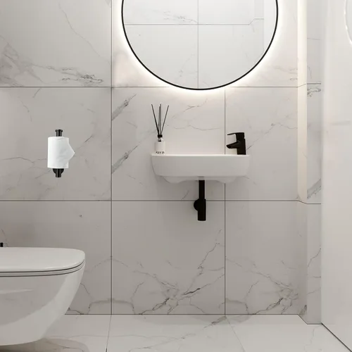 Vista 8 de Soporte para papel higiénico autoadhesivo, sin taladrar para baño, baño, baño, soporte de pared, acero inoxidable (negro)