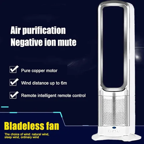 Vista 7 de Ventilador sin aspas para dormitorio, ventilador de torre que sopla aire frío, ventilador de torre de enfriamiento silencioso con control remoto, 3