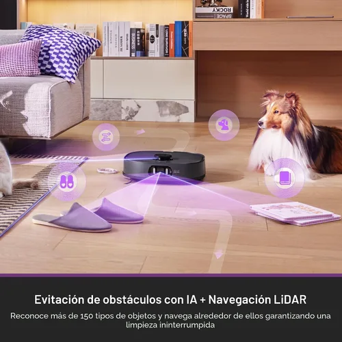Vista 8 de Eureka J15 Pro Ultra Robot - Aspirador y fregona con base autovaciada, 16,200 Pa de succión, diseño de mopa con brazo flexible, lavado con agua