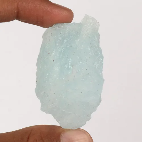 Vista 2 de GEMHUB Gema de aguamarina de 190.45 CT - Cristal curativo en bruto con certificado de piedra preciosa suelta, color cielo aguamarina, cristal
