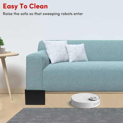 Vista 3 de DEDU Elevadores de cama de 5 pulgadas, resistentes, paquete de 4, elevadores de muebles en forma de L de gran tamaño, elevadores de sofá soportan