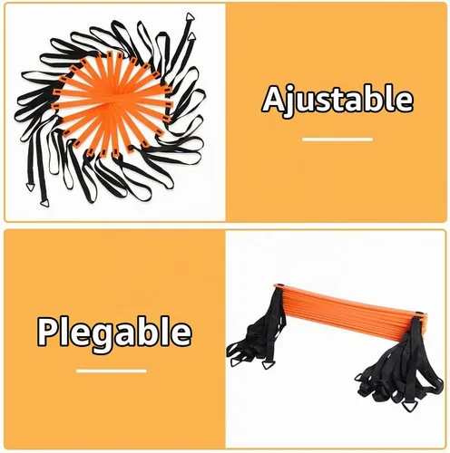 Vista 3 de YISSVIC Agility Ladder and Cones 20 Feet 12 Adjustable Rungs Naranja
