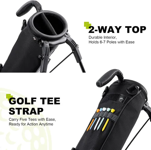 Vista 5 de UNIHIMAL Bolsa de Golf Ligera con Soporte para Transportar – Fácil de Transportar y Duradera Bolsa de Golf Pitch n Putt para el Campo de Práctica