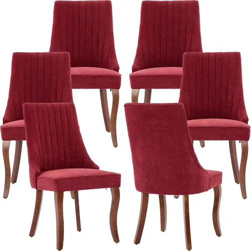 Vista 30 de Juego de 2 sillas de comedor modernas de mediados de siglo, tapizadas de tela beige, sillas de cocina y comedor, sillas de cocina con patas