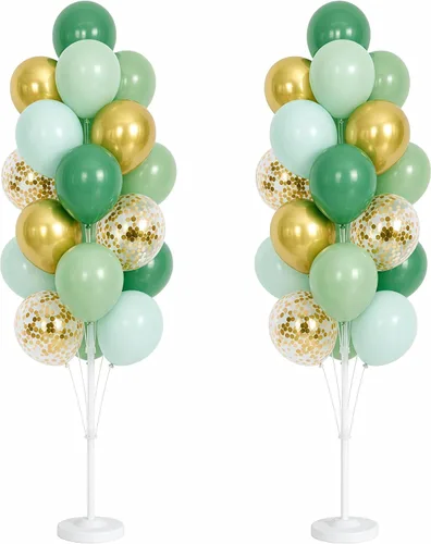 Vista 12 de Hiins Juego de 2 globos de confeti para árbol con base, decoración de poste para fiesta Bee Lemon,Wedding Baby Shower Party Decor,Includes a base