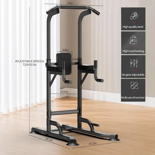 Vista 2 de K KiNGKANG Torre de Potencia Ajustable para Gimnasio en Casa - Estación Multifuncional de Dominadas y Fondos para Entrenamiento de Fuerza