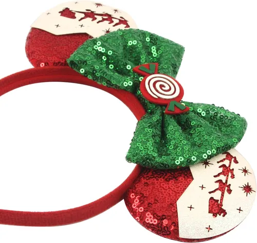 Vista 13 de Diadema de Navidad, orejas de ratón, decoraciones navideñas, sombreros de Navidad