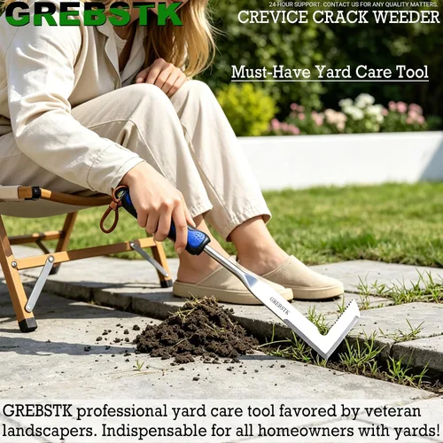 Vista 4 de GREBSTK - Herramienta ligera y afilada de acero inoxidable Razor-Sharp Rust-Resistant L-Shaped Blade, Comfortable Non-Slip Handle, for Patio