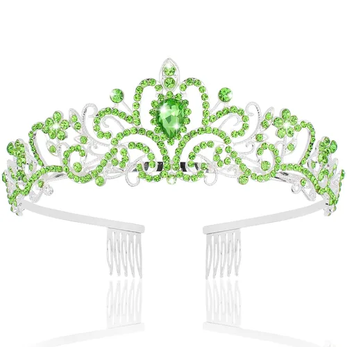 Vista 9 de KICOSY 296 956 Tiara y Coronas para Mujeres, 1 unidad (paquete de 1), Cristal Diamante falso A Sliver-AB