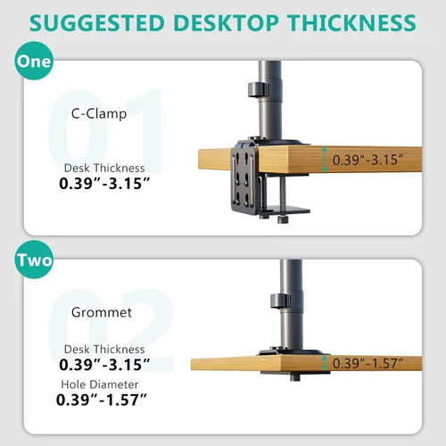 Vista 6 de WALI Soporte para 4 Monitores para Ultraanchos de hasta 49 pulgadas en el Soporte Superior y Pantallas de 27 pulgadas en los Soportes Inferiores