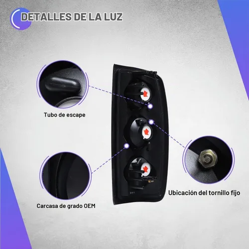 Vista 5 de WolfX Luces traseras aptas para Nissan Frontier 1998 1999 2000 2001 2002 2003 2004 Nissan Frontier conjunto de luz trasera lateral del conductor