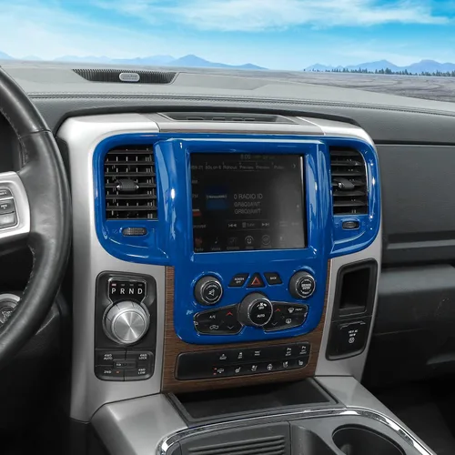 Vista 6 de Voodonala Cubierta GPS de navegación de consola central para Dodge RAM 2011-2017 Accesorios ABS azul 1pc