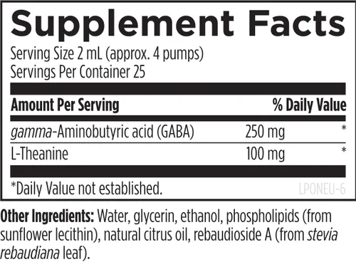 Vista 4 de Designs for Health Liposomal NeuroCalm - GABA líquido + L-teanina para apoyar la calma + respuesta saludable al estrés (25 porciones/1.7oz)