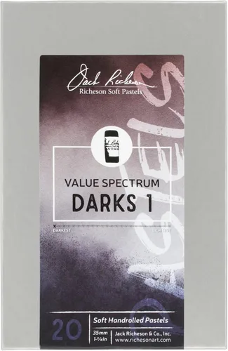 Vista 2 de Jack Richeson 422900 Dark 1 Value Spectrum Pasteles suaves enrollados a mano